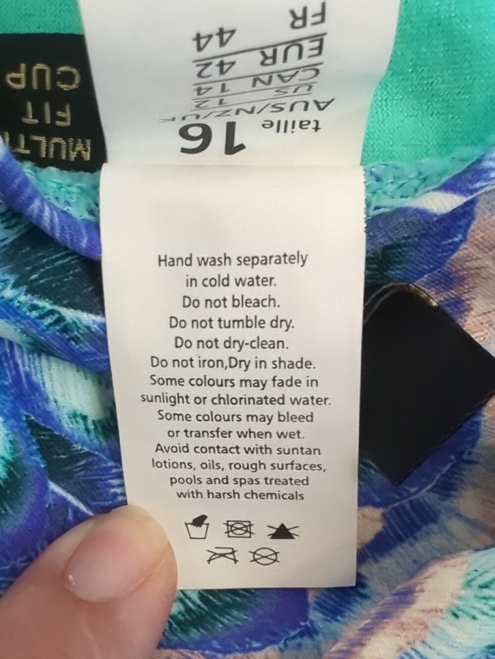 Nip Tuck Swim Peacock Feather Tummy Control Turquoise Blue One Piece Swimsuit 16 - Picture 11 of 11